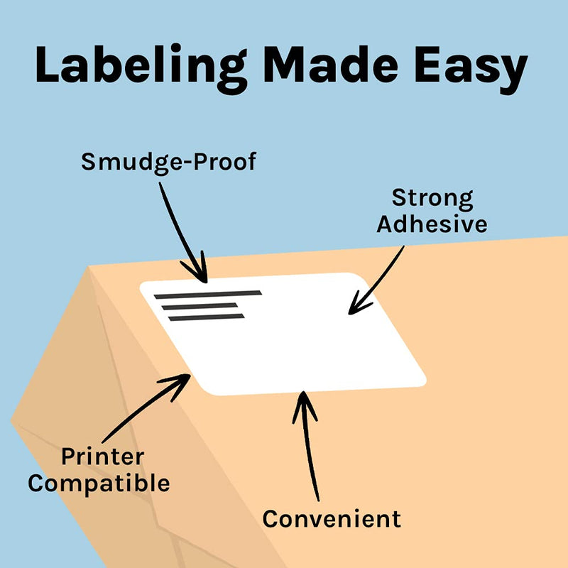 Premium Label Supply White Sticker Shipping Labels – 4" x 5" – Laser/Inkjet Compatible – (4 per Sheet), 25 Sheets - 100 Total Adhesive Labels 100 Labels
