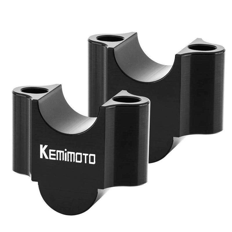 KEMIMOTO 7/8 Inch Motorcycle Handlebar Risers, Aluminum Alloy Motorcycle Risers, Compatible with Sportster Softail Dyna V-star Shadow, Universal Motorcycle Accessories 7/8" Black