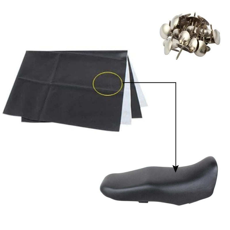 MOTOBA Elastic Leather Motorcycle Seat Cover, Universal Motorcycle Flexible Seat Protector DIY with Thumbscrew 100 x 70 cm/39.37 x 27.56 inch
