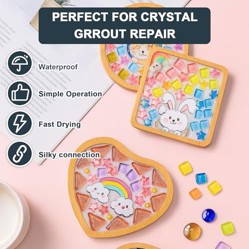 Mosaic Grout for Crafts, 200g Black Quick-Dry Crystal Tile Grout