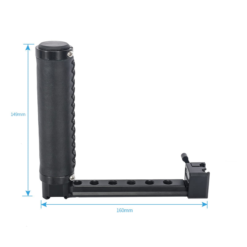 NICEYRIG Side Handle Grip for DJI RS4 / RS4 Pro / RS3 / RS3 Pro / RS2 / RSC2, Gimbal Stablilizer Support Leather Handgrip with Extension Arm - 523