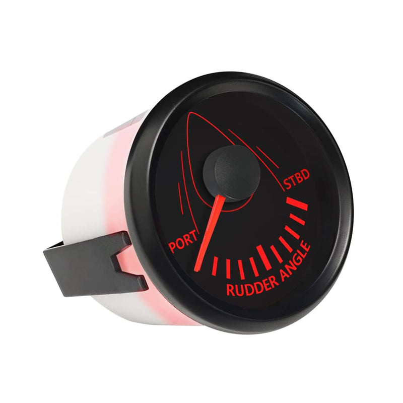 ELING Waterproof Boat Rudder Angle Indicator Gauge Meter 0-190ohm Signal 2"(52mm) with Backlight Black+Black only gauge