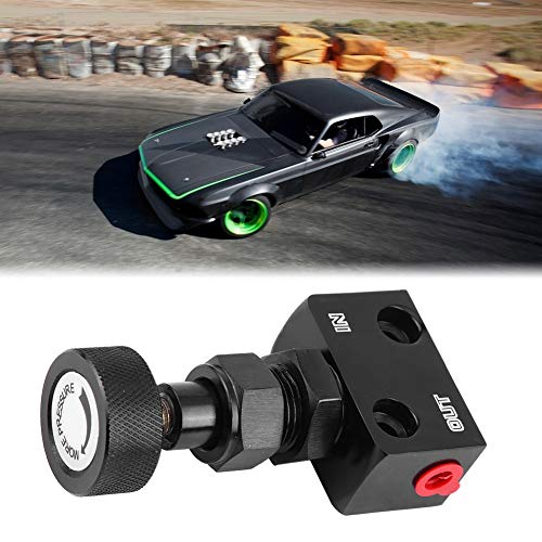 Brake Proportioning Valve, Universal Motorsport Shut Off Pressure Regulator Car Valve Aluminum 150PSI - 1200PSI Proportion Adjustable Prop Bias Adjuster Racing Lever (Black)