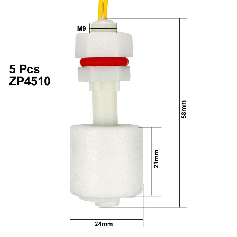 uxcell 5pcs ZP4510 Liquid Water Level Sensor Vertical Float Switches