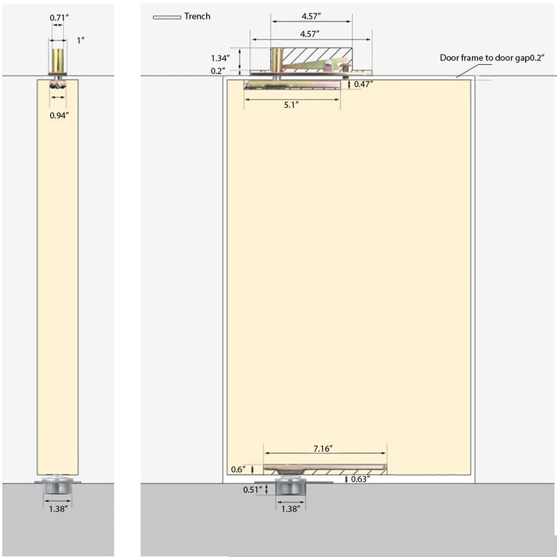 HOWHY Hidden Hinge Hardware for Heavy Duty Wood Doors & Bookcase & Secret Doors, Maximum Load 330lb, Side Mounting