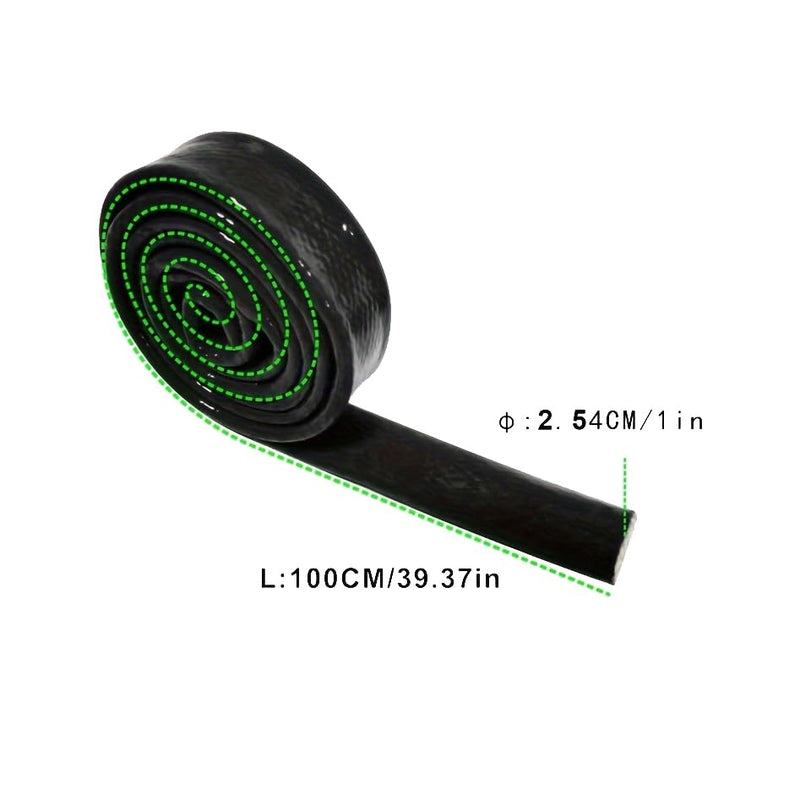 Heat Shield Fire Sleeve 1"(25.4mm) ID x 3.3FT Silicone Coated Fiberglass Heat Wrap Fire Thermo Armor for Automotive Hose Lines Wires & Electrical Wiring (Black) Black 1" ID x 3.3FT