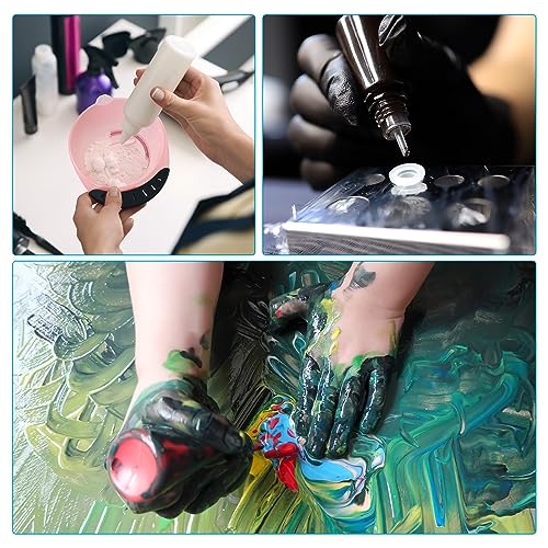 Patikil Twist Bottle Caps, 25Pcs - 20/410 Squeeze Bottle Caps for Glue & Paint Dispensing, Black 20mm