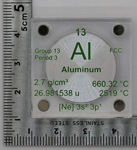 Aluminum (Al) 24.26mm Metal Disc with Acrylic Case for Collection or Experiments