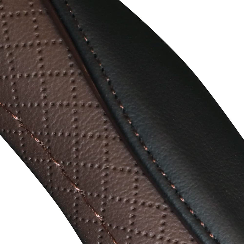  [AUSTRALIA] - Gomass Car Steering Wheel Cover, Anti-Slip, Safety, Soft, Breathable, Heavy Duty, Thick, Full Surround, Sports Style (Black Brown) Black And Brown