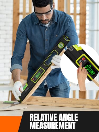 Mecurate 16-Inch Magnetic Digital Level, Electronic Angle Finder, ±0.1° 16-Inch Digital Level