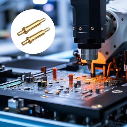 100 Pack 9.5mm Gold Plated Copper Pogo Pins, Through Hole PCB Circuit Test Thimble Connectors