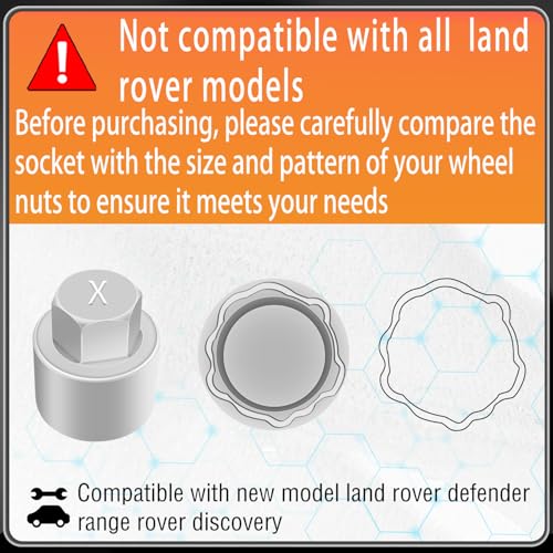Type X Wheel Locking Nut Key Compatible with New Model Land Rover Socket X