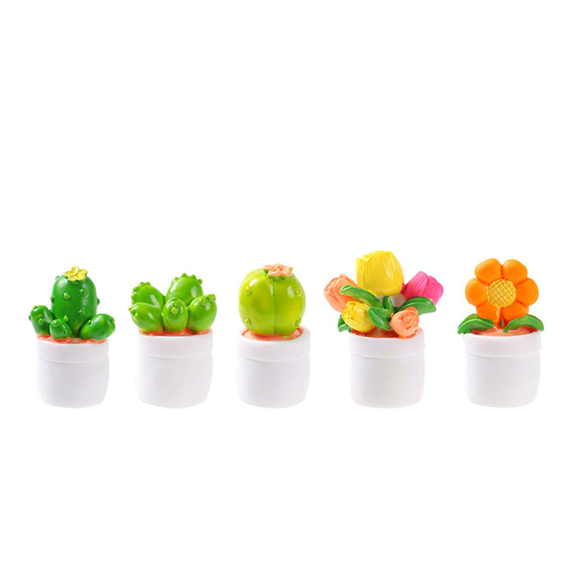 YGMONER Mini Flower Pot Car Ornament & Mini Succulent Dashboard Decor, 5pcs Desktop Miniature Pottery Planter for Car Interior Decoration