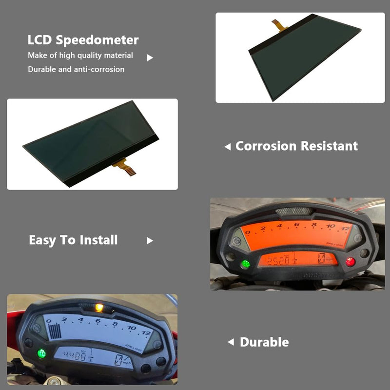 Motorcycle Dashboard LCD Display Screen Replacement for Ducati Monster 696 796 795 1100 Speedometer Tachometer Gauges Instrument Cluster Screen