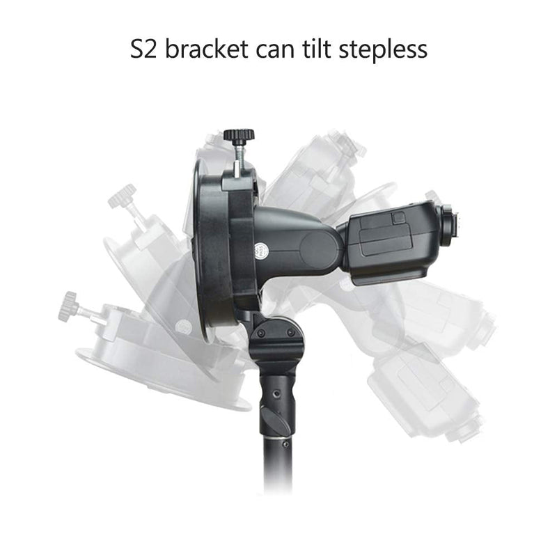Godox S2 S-Type Bracket Bowens Mount Holder for Godox V1 V860II TT350 AD400Pro AD200Pro Series Speedlite Flash with Snoot Softbox Reflector Beauty Dish