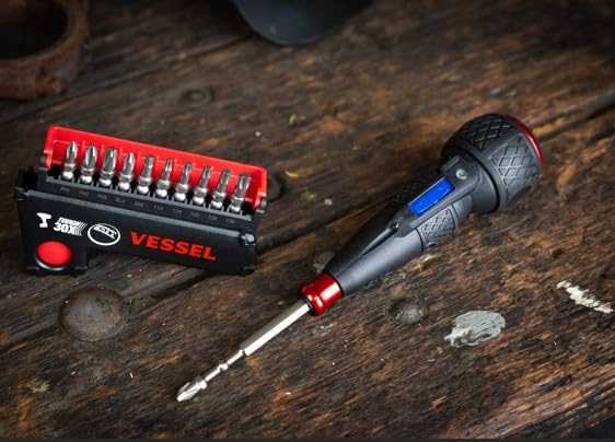 (US Model) VESSEL e-ASSIST Screwdriver Higher Torque w/11pc Bit Set