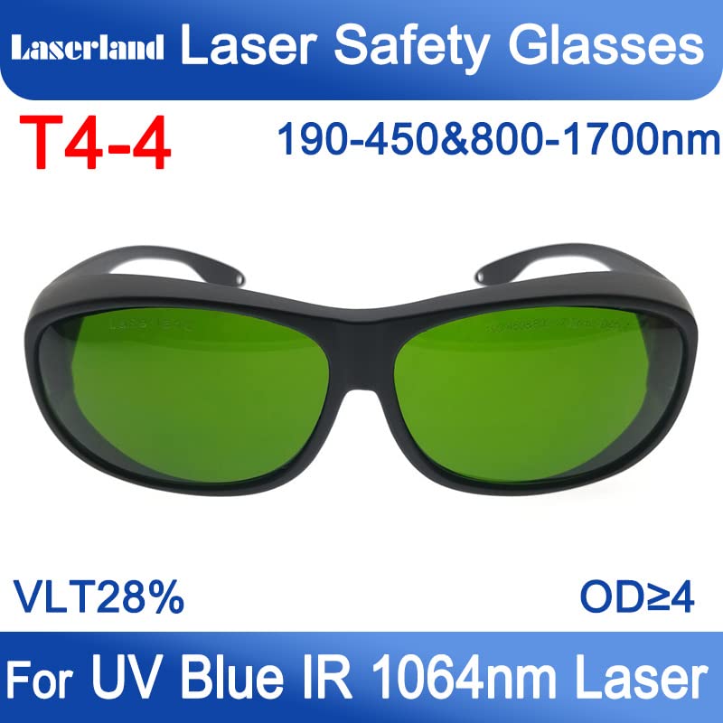 190-450nm&800-1700nm OD4+ Blue+IR 808nm,810nm, 904nm,980nm, 1064nm, 1510nm, 1530nm, 1610nm Nd:YAG Laser Protective Goggles Safety Glasses Protection Eyewear CE He-Cd T4-4