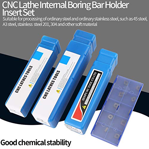 CNC Lathe Boring Internal Turning Bar Holder + 10 Pcs CCMT0602 Insert + 3 Pcs Wrench