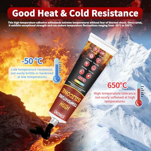 High Temperature Glue, 3.53 Oz Heat Resistant Silicone Adhesive