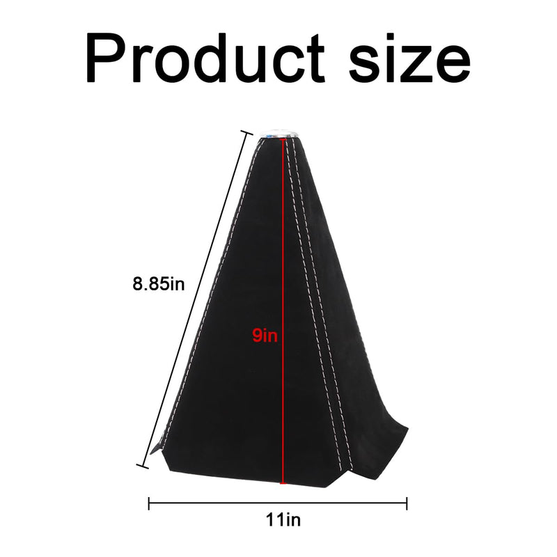 BESULEN Car Shift Boot Cover, Leather Shift Knob Dust Cover, Manual/Auto Shifter Boot Sleeve Replacement, Handbrake Gaiter Boot Dust Cover Car Interior Accessories (Black/Pink) Black+Pink