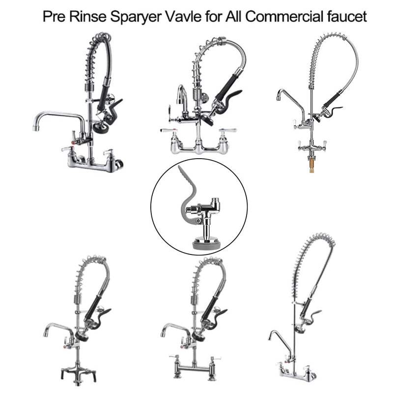 Pre Rinse Sprayer Valve Fits for T&S Brass Spray Valve Replace B-0107, High-Pressure Commercial Pre Rinse Spray Head Dish Sprayer Replacement Kit for Restaurant Industrial Faucets
