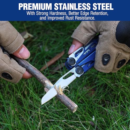 WORKPRO 24-in-1 Mutitool, Pocket Knife, Screwdrivers, EDC Self-locking Blue