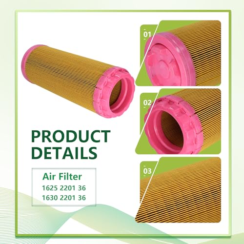1625220136 1630220136 KAYIQIN Air Filter Compatible with Air Compressor Replacement Parts 1625-2201-36 1630-2201-36