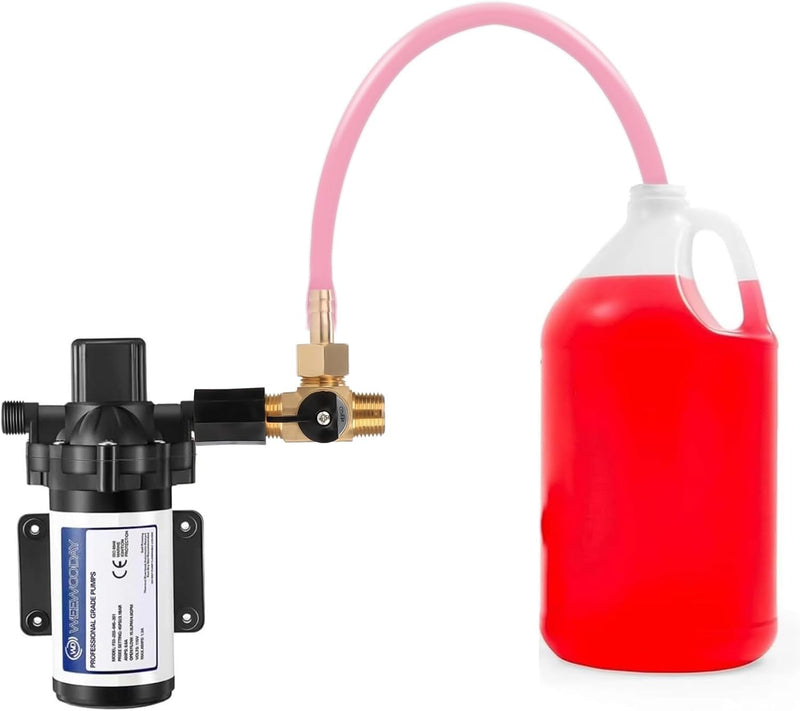 Upgrade RV Winterizing Kit with Brass Blow Out Plug & Antifreeze Pump - 2-Step Air Blow + Freeze Protection System (RV Winterizing Kit & Blow Out Plug) Rv Winterizing Kit & Blow Out Plug