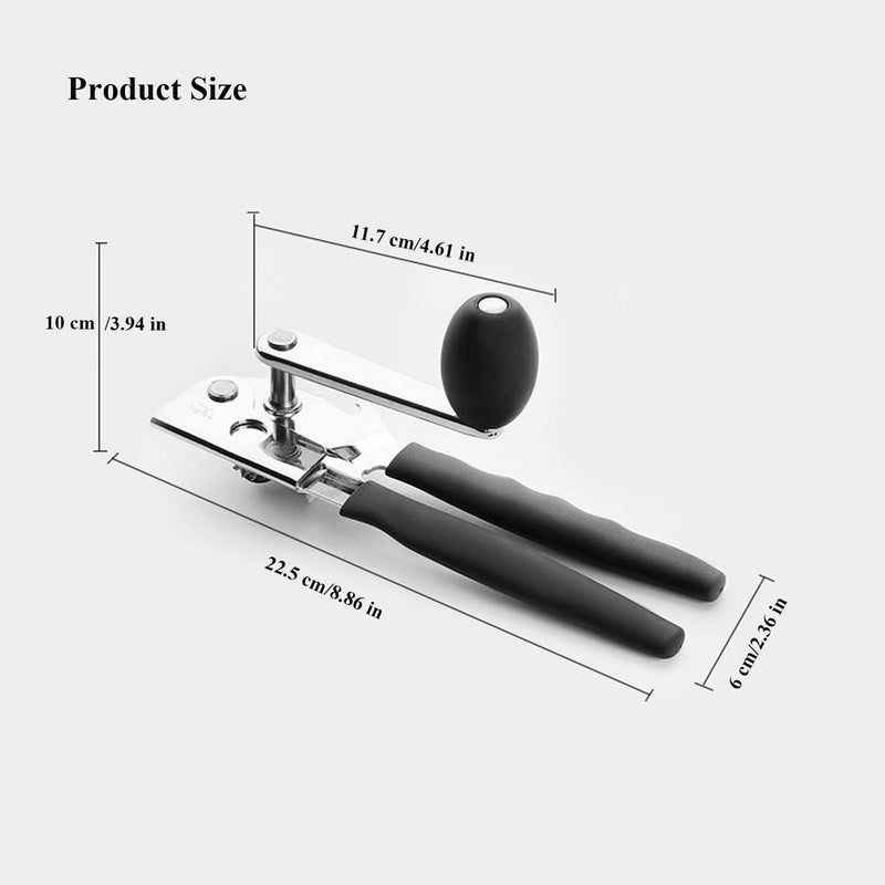 Manual Can Opener Heavy Duty Stainless Steel Handheld Can Opener for Seniors, Smooth Edge Safe Cut Kitchen Tool for Home Cooking Use