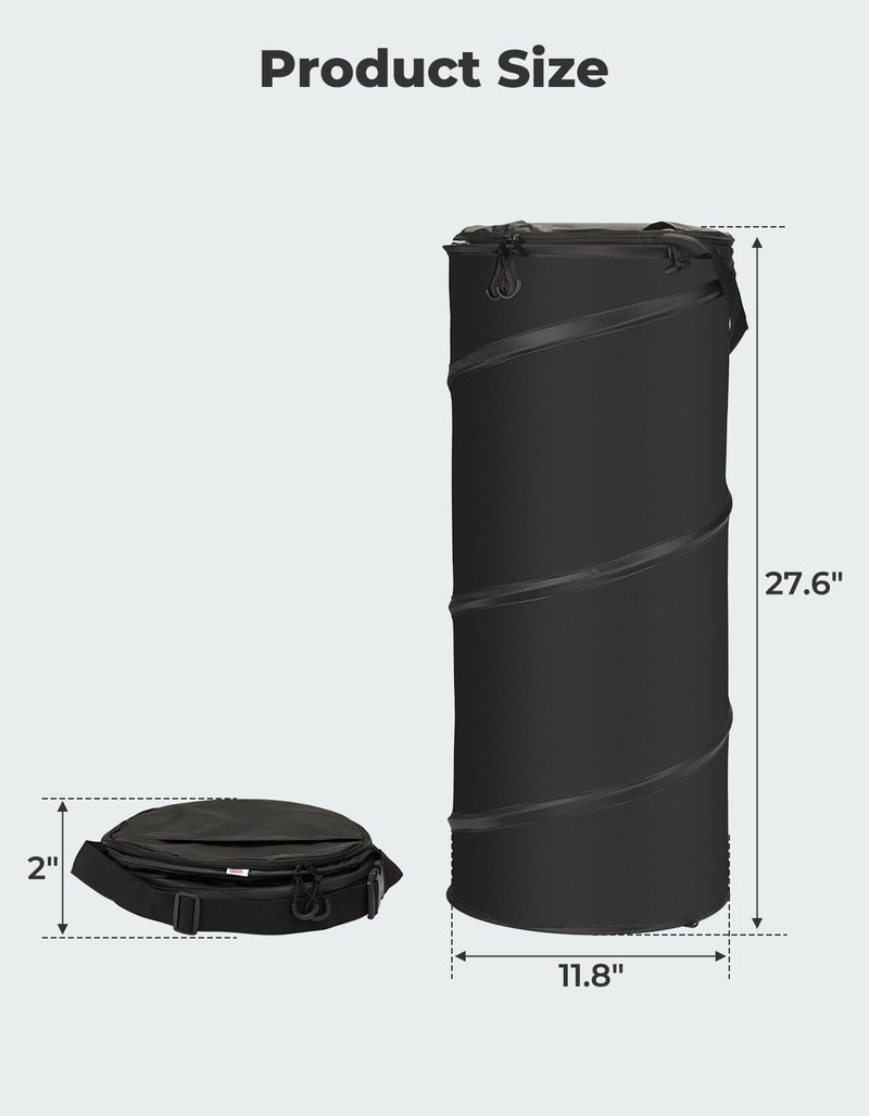 KEMIMOTO Boat Trash Can, 50L Marine Caddy Black Bag Boating Trash Bags Reusable Waterproof Boat Garbage Storage for Marine, Kayak, Pontoon Boat, Camping