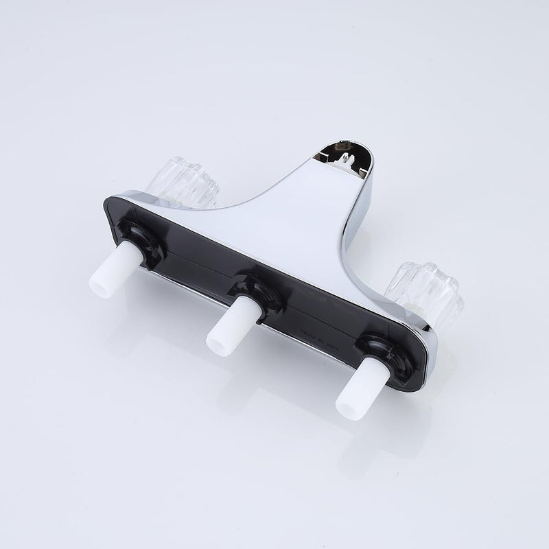 Off-Set Mobile Home Tub/Shower Faucet, Chrome Finish, Acrylic, 2-Handle Design