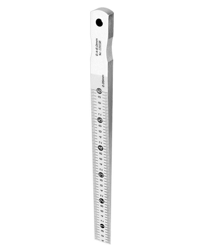 QWORK Taper Gauge Gap Gage Welding Wedge Feeler Gauge Gap Feeler Wedge Gauge Gap Hole Measure Tool 0.4-6mm - Carbon Steel with Chrome Plating