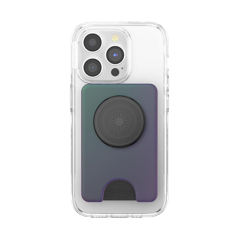 PopSockets Phone Wallet for MagSafe with Grip- Nightshade | PopWallet, Holds 3 Cards, Magnetic, Removable, Secure, Green, Teal, Turquoise, Men, Boys
