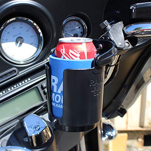 RAM Mounts (RAM-B-132-400U) RAM MOUNTS Level Cup 16oz Drink Holder with RAM Tough-Claw Mount RAM-B-132-400U for Motorcycle, ATV/UTV, Bike