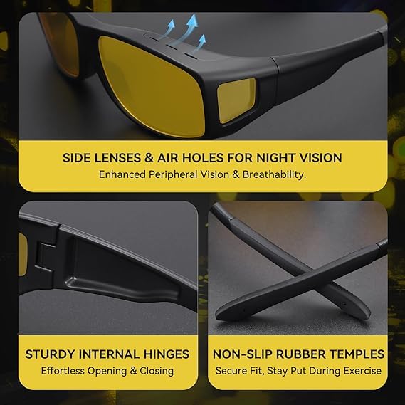 Macular Degeneration Glasses for Men/Women,Glasses for Macular Degeneration Aids, Glaucoma, Cataracts and Retinitis Pigmentosa for Outdoor and Indoor Yellow Lenses