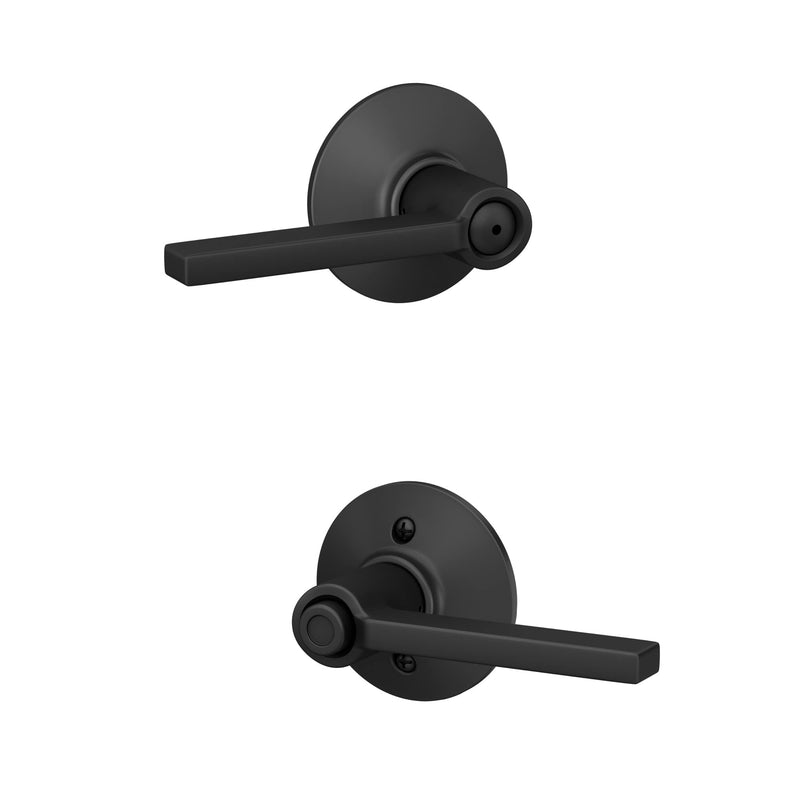 Schlage F40 V LAT 622 Latitude Door Lever, Bed & Bath Privacy Lock, Matte Black Standard