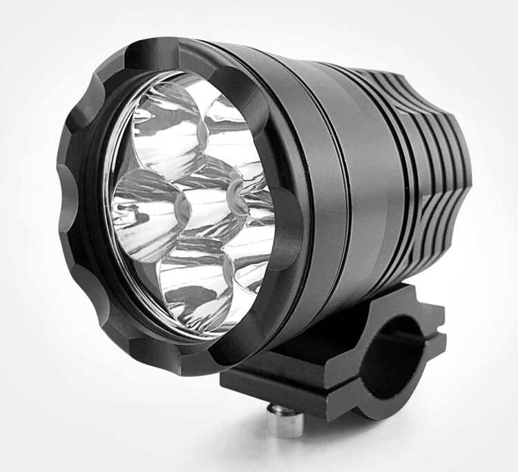  [AUSTRALIA] - Motorcycle Driving Lights 12-60V 40W 3600LM LED Fog Lights for ATV UTV Bike Car Truck Boat Forklift Waterproof LED Spotlights with 6 Light Beads High Low Strobe Beam Switch Universal (Black 2) Black 2