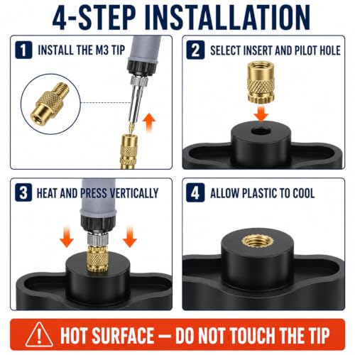 M3 Heat Set Threaded Insert Kit for 3D Printed Parts, 420-Piece