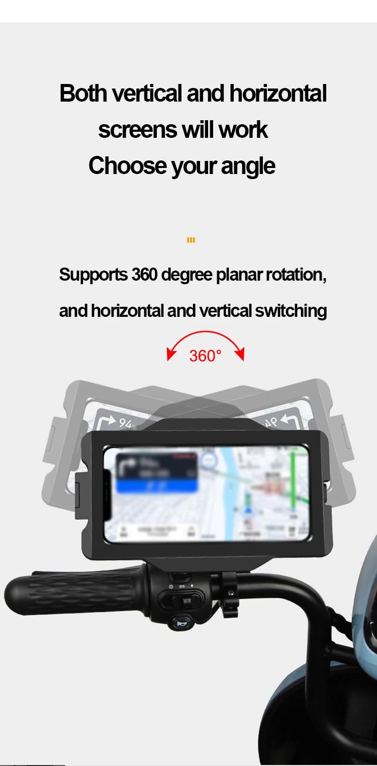 GUB Plus 16 Waterproof Phone Holder Full Sealed Touch Screen Bike Mount Phone Case Cover for Cellphone GPS etc Black