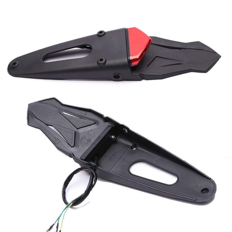 Rich Choices Rear Fender Mount Red LED Tail Light Brake Lamp Turn Signals License Plate Light for Custom Off-Road Motorcycle Dirt Bike (Red#1) Red#1