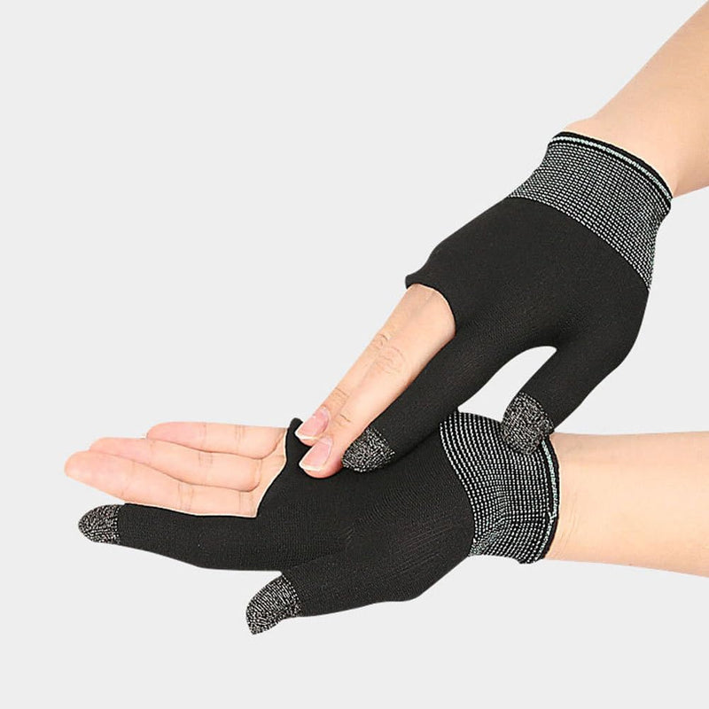 2 Pairs Gaming Finger Sleeves | Anti-Sweat Graphene Touchscreen Gloves for Mobile Sweaty Hands Gamer Streamer