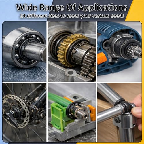 850Pcs C clip External Retaining Rings Snap Rings Assortment(M5-M16) and E clip Assortment Set(M2-M12),5Pcs Snap Ring Plier,Tweezer,24 Sizes Black Carbon Steel Circlip Retaining Clip Black Carbon Steel 850PCS
