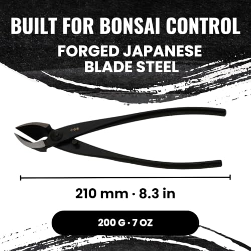 Senkichi 8.3" Japanese Bonsai Concave Cutter – Professional Branch Cutter for Clean Flush Cuts, Leaves No Stub – High-Carbon Forged Steel Pruning Shears, Made in Japan - forest Originals
