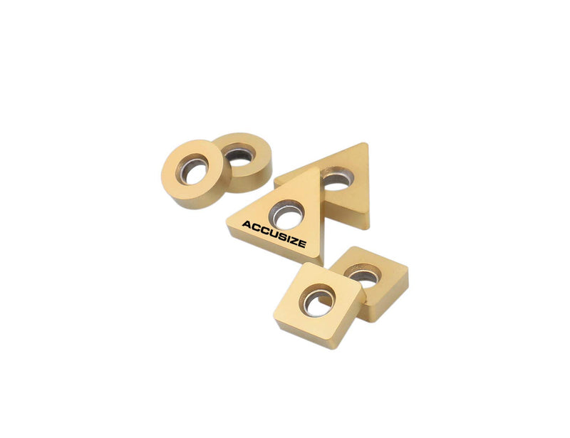 Accusize Industrial Tools Carbide Inserts, 0046-0701 | 6 Pc Carbide Insert Set, 2 Pcs TNMA322, 2 Pcs SNMA322, 2 Pcs RNMA322 for Accusize 0046-0700 Little Hogger Mill Set