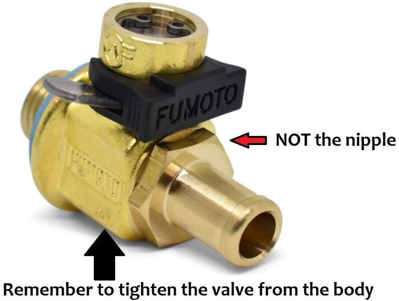 F137N with LC-10 F-Series Large Body FUMOTO® Valve with Long Nipple and LC-10 Lever Clip for M12-1.75