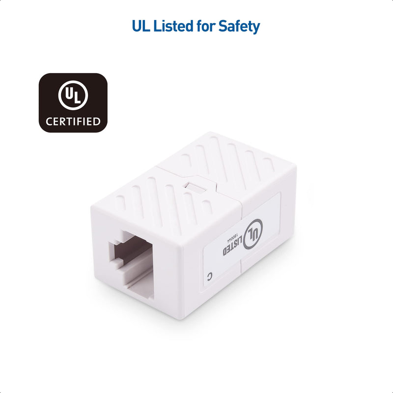 Cable Matters [UL Listed] 5-Pack 10Gbps Cat 6 Ethernet Coupler (RJ45 Coupler, Cat6 RJ45 Female to Female Adapter, Ethernet Extender Adapter) in White, Compatible with Cat6A, Cat5e