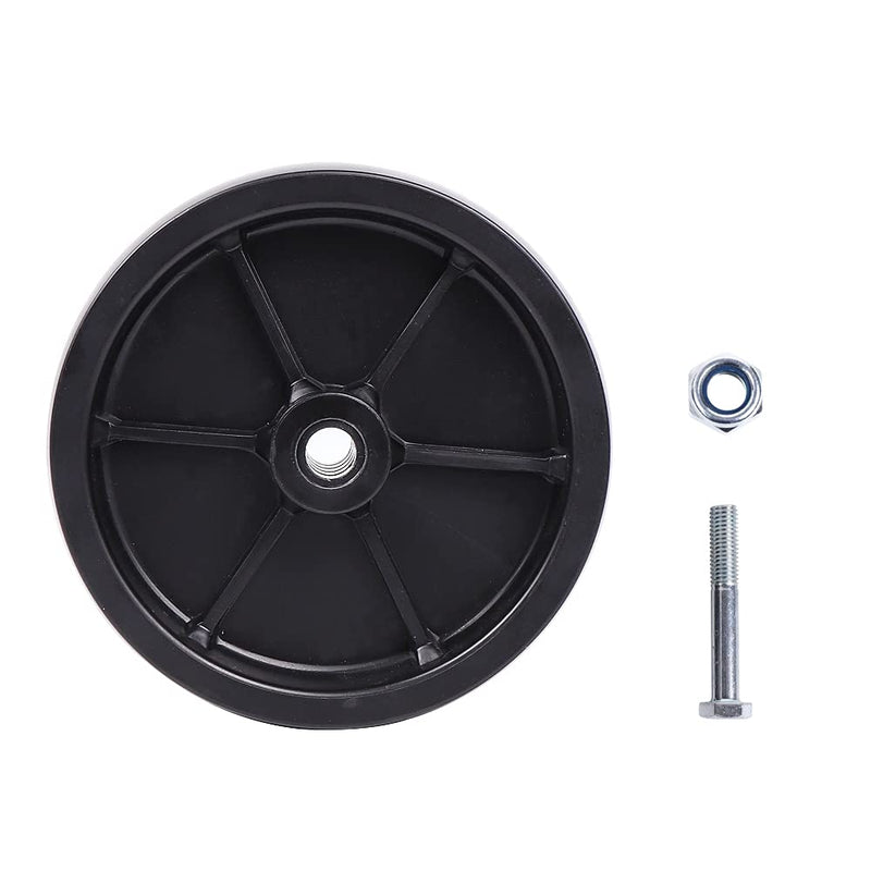 NBJINGYI 6" Trailer Jack Replacement Wheel with 3/8" Bolt and Nut, 1,200 lbs Capacity Heavy Duty Poly Trailer Tongue Jack Wheel for Boat, RV and Utility Trailers, Black
