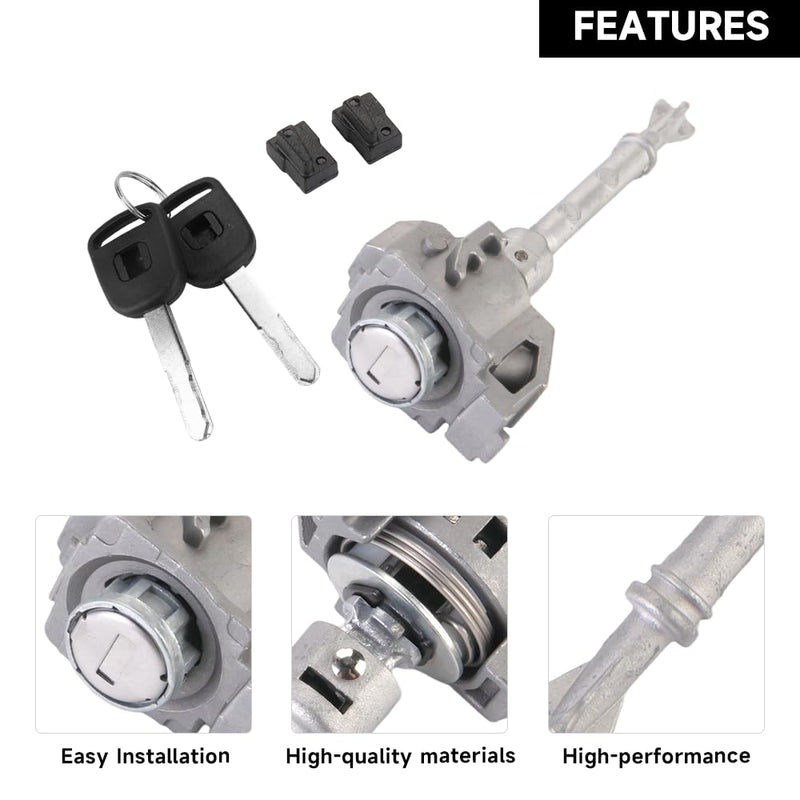 Front Door Lock Cylinder Set with Keys for Honda Civic 2012-2015 | 2 Keys, Silver Tone | Driver Side Door Lock Cylinder Replaces 72185-TR0-A01