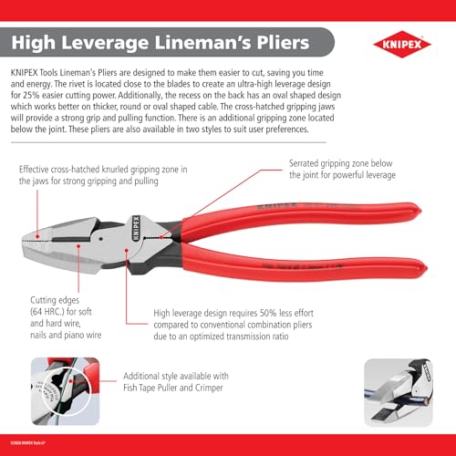 KNIPEX 09 01 240 High Leverage Lineman New England Head