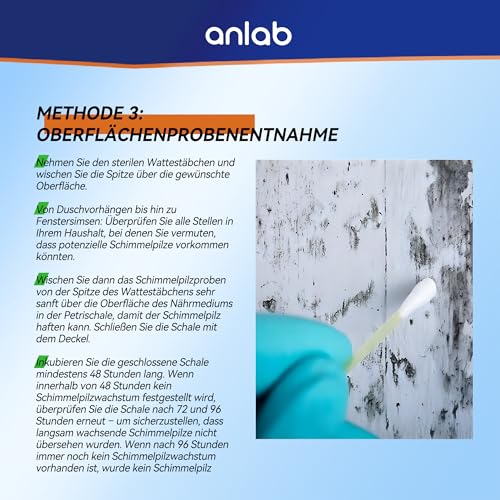 anlab™Mold Test Kit for Home - Do It Yourself Home Mold Detector | Test HVAC System | Home Surfaces | Indoor Air Quality Testing Kit - Identification Guide Included - Sealed Separately (Items of 6) 2